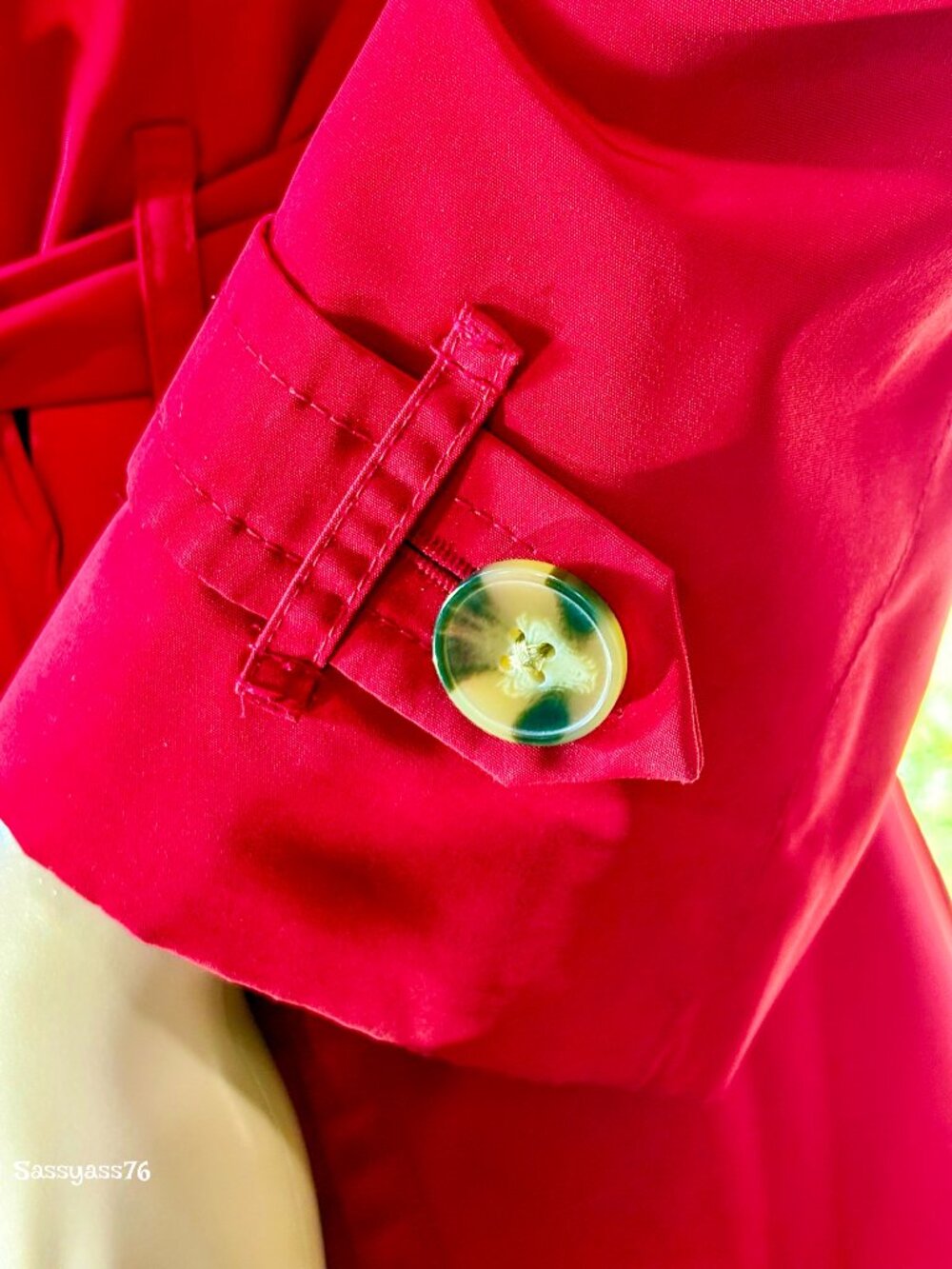 🆕VTG▪️FOG BY LONDONFOG▪️Cherry Red Belted Double Breasted Midi Trenchcoat - Picture 4 of 6